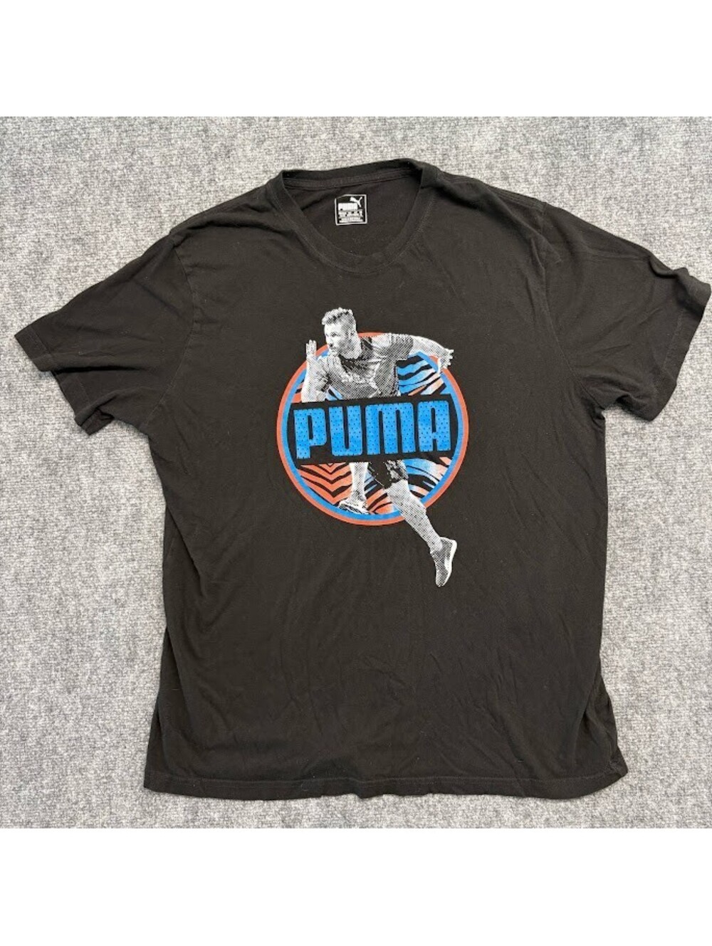 XL Black Puma Soccer Running Graphic T-shirt 1055